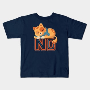 No Means No - Lazy sleeping cat Kids T-Shirt